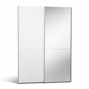Skříň s posuvnými dveřmi FAST SLIM – bílá, 125 x 195,5 x 38 cm