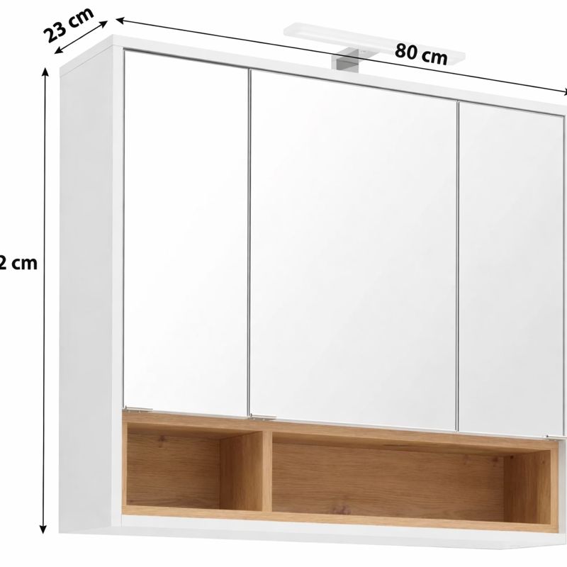 Zrcadlová skříňka MILANO, šířka/výška/hloubka: 80/72/23 cm - Obrázek 5