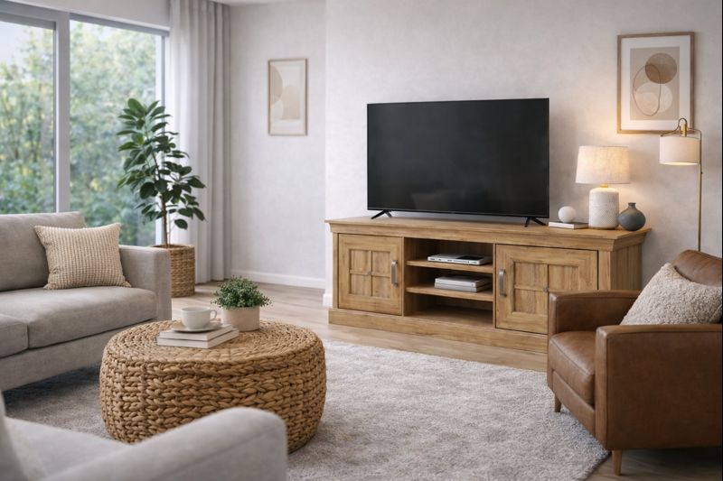 KOMODA POD TELEVIZI CANNES barvy dubu š/v/hl : 143/62/47 cm - Obrázek 7